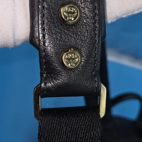 MCM Black and Gold Studded Backpack - Picture 7 of 16